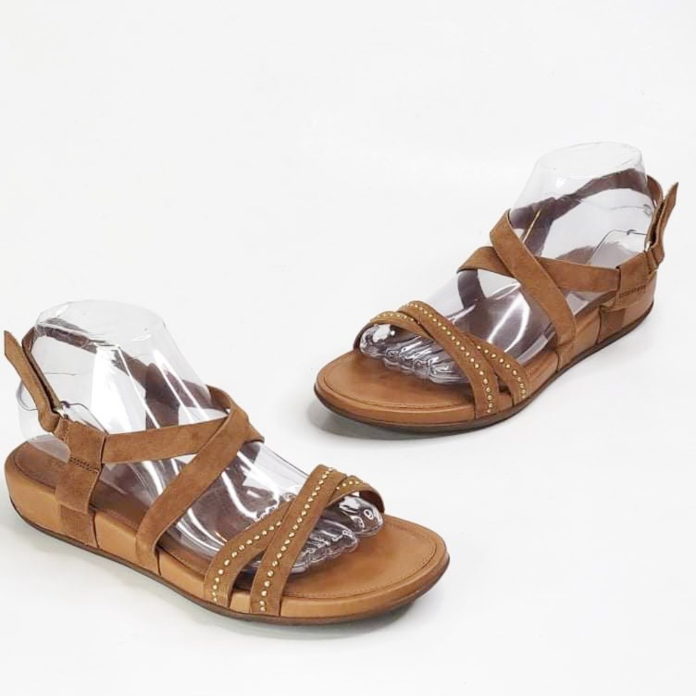 FitFlop Leather Studded Lumy Crisscross Sandals Suede Women’s 8 Style l16-017
